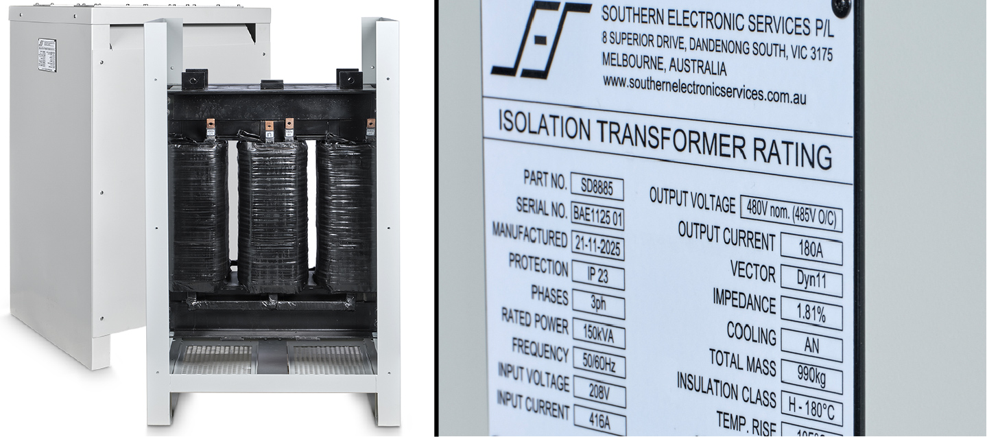 isolation transformer & rating plate